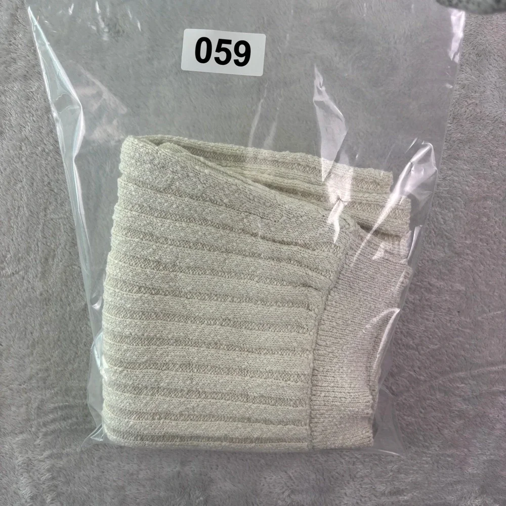 Free People Women's Sweater Mini Skirt Size M Cream‎ Ribbed Knit Cozy Soft